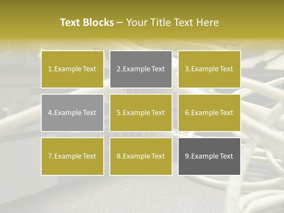 Stacked Network Switches With Cat 5 Cables PowerPoint Template