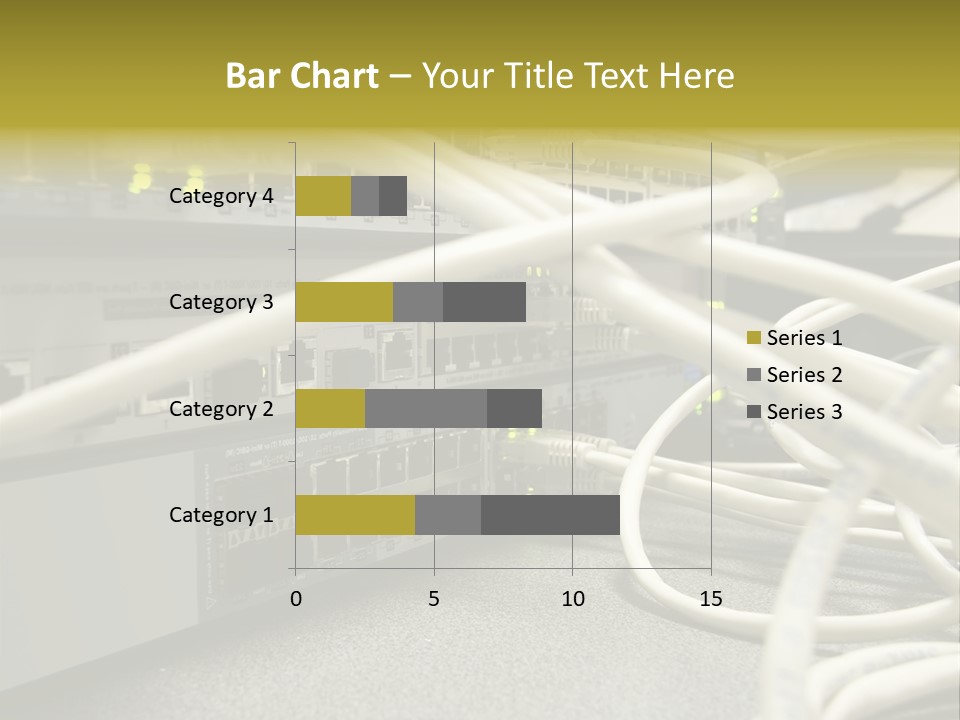Stacked Network Switches With Cat 5 Cables PowerPoint Template