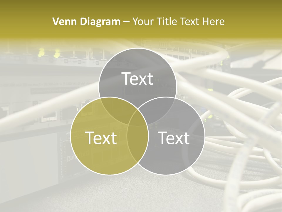 Stacked Network Switches With Cat 5 Cables PowerPoint Template