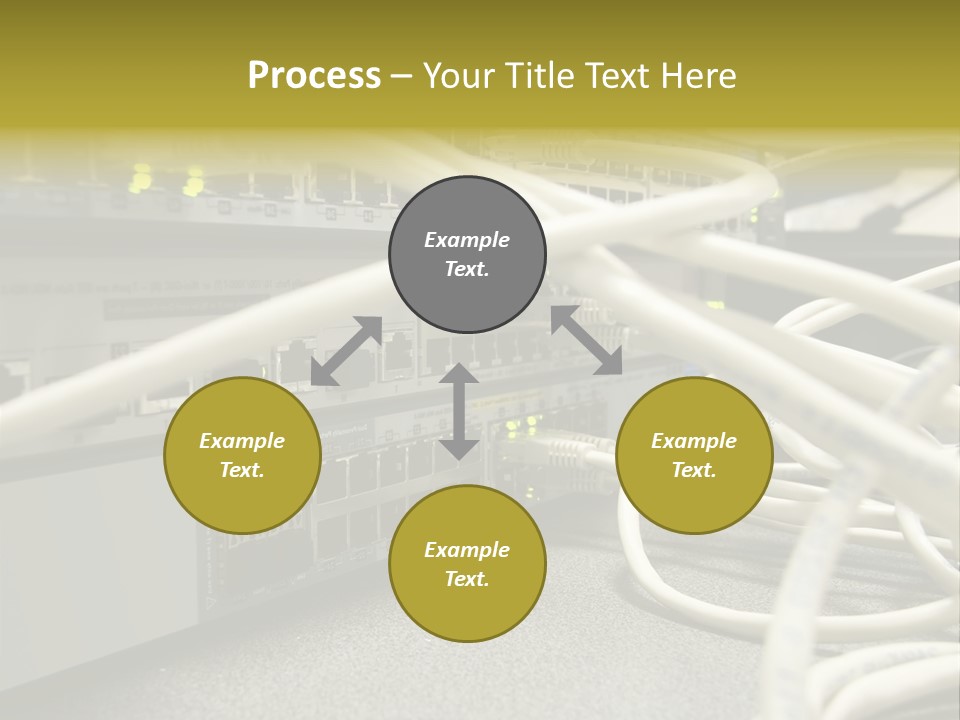 Stacked Network Switches With Cat 5 Cables PowerPoint Template