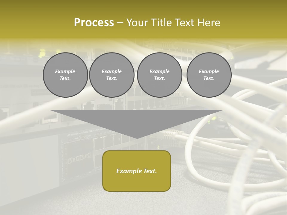 Stacked Network Switches With Cat 5 Cables PowerPoint Template