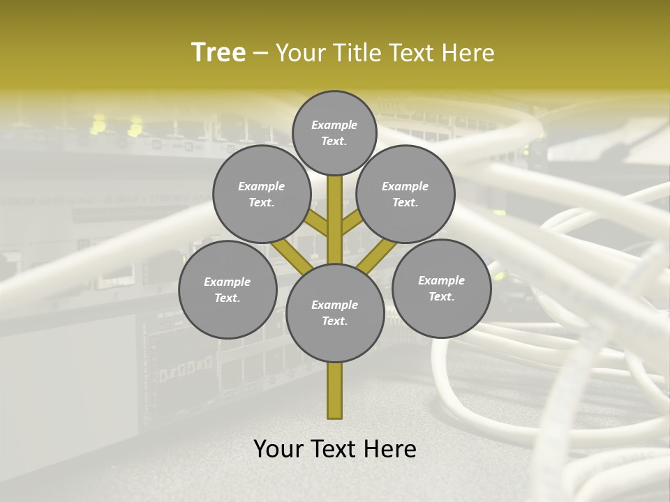 Stacked Network Switches With Cat 5 Cables PowerPoint Template