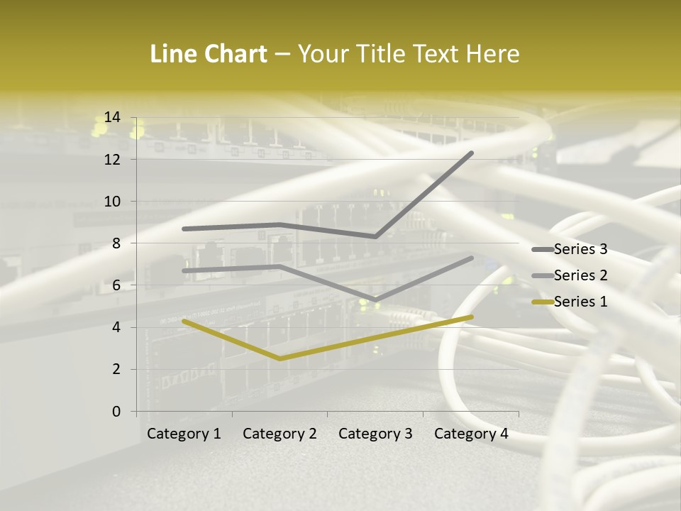 Stacked Network Switches With Cat 5 Cables PowerPoint Template