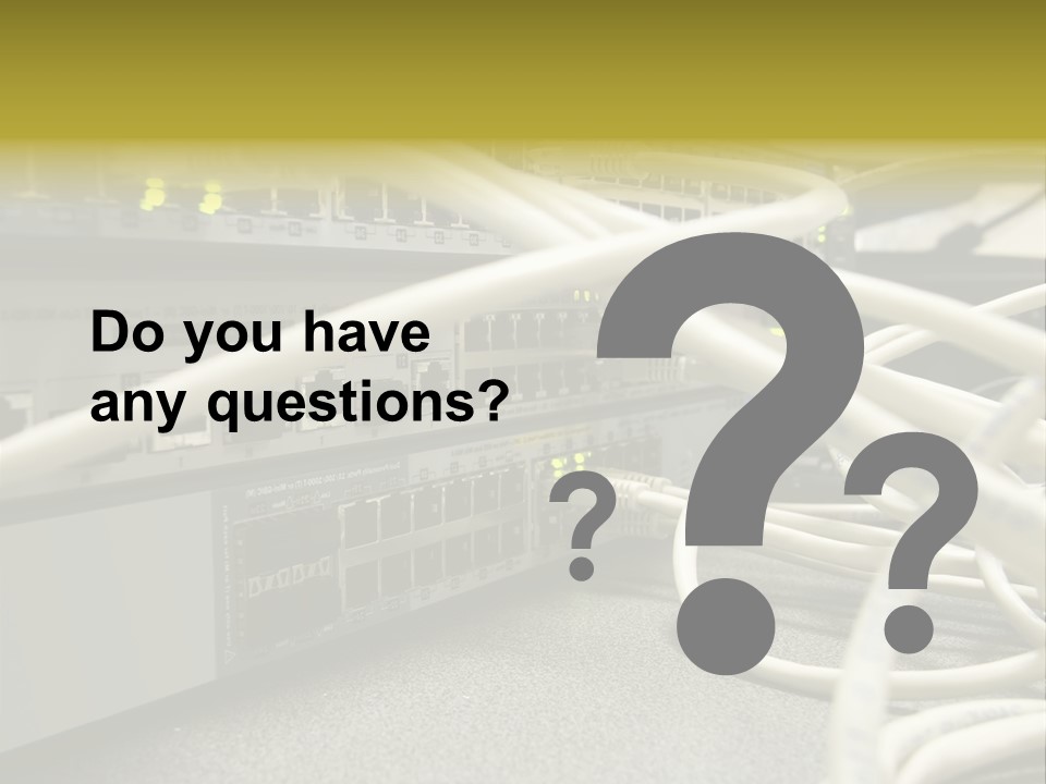 Stacked Network Switches With Cat 5 Cables PowerPoint Template