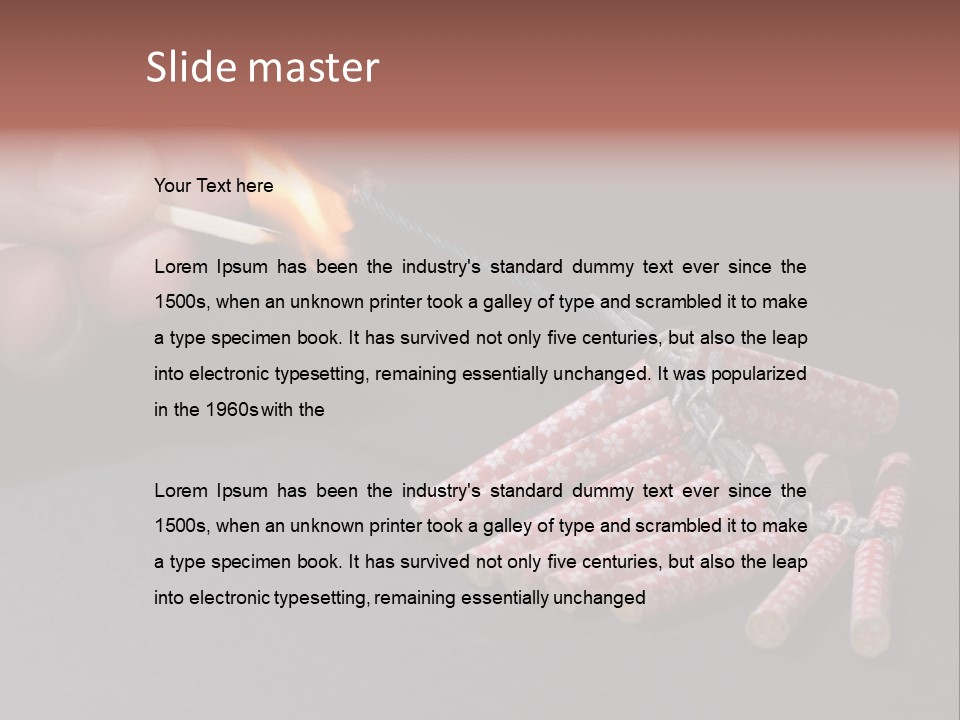 Fireworks Lit With Flame Of Match 02 PowerPoint Template
