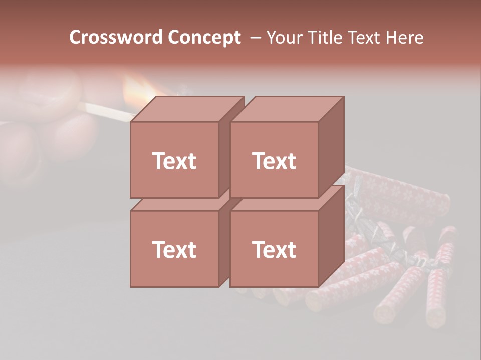 Fireworks Lit With Flame Of Match 02 PowerPoint Template