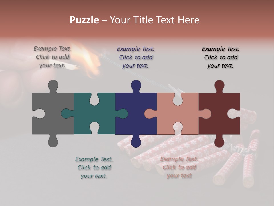 Fireworks Lit With Flame Of Match 02 PowerPoint Template