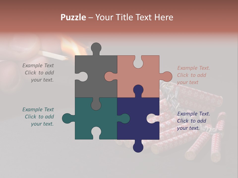 Fireworks Lit With Flame Of Match 02 PowerPoint Template