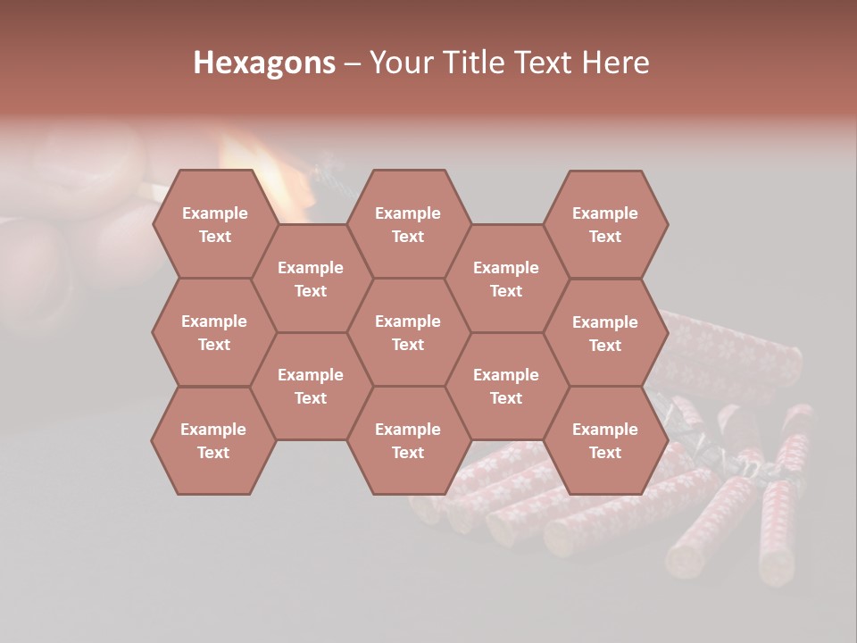 Fireworks Lit With Flame Of Match 02 PowerPoint Template