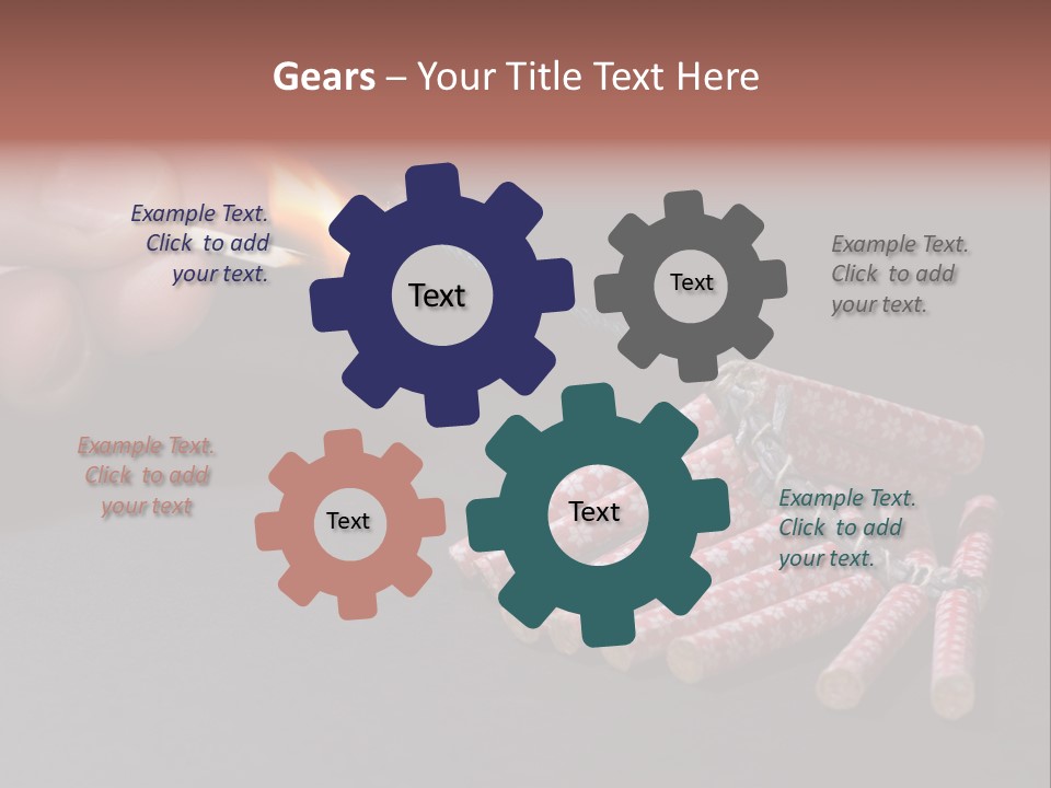 Fireworks Lit With Flame Of Match 02 PowerPoint Template