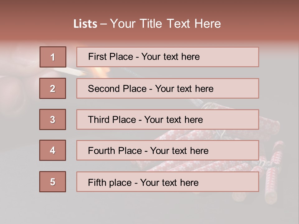 Fireworks Lit With Flame Of Match 02 PowerPoint Template