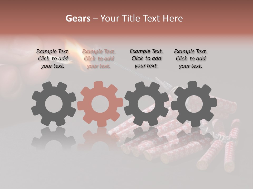 Fireworks Lit With Flame Of Match 02 PowerPoint Template