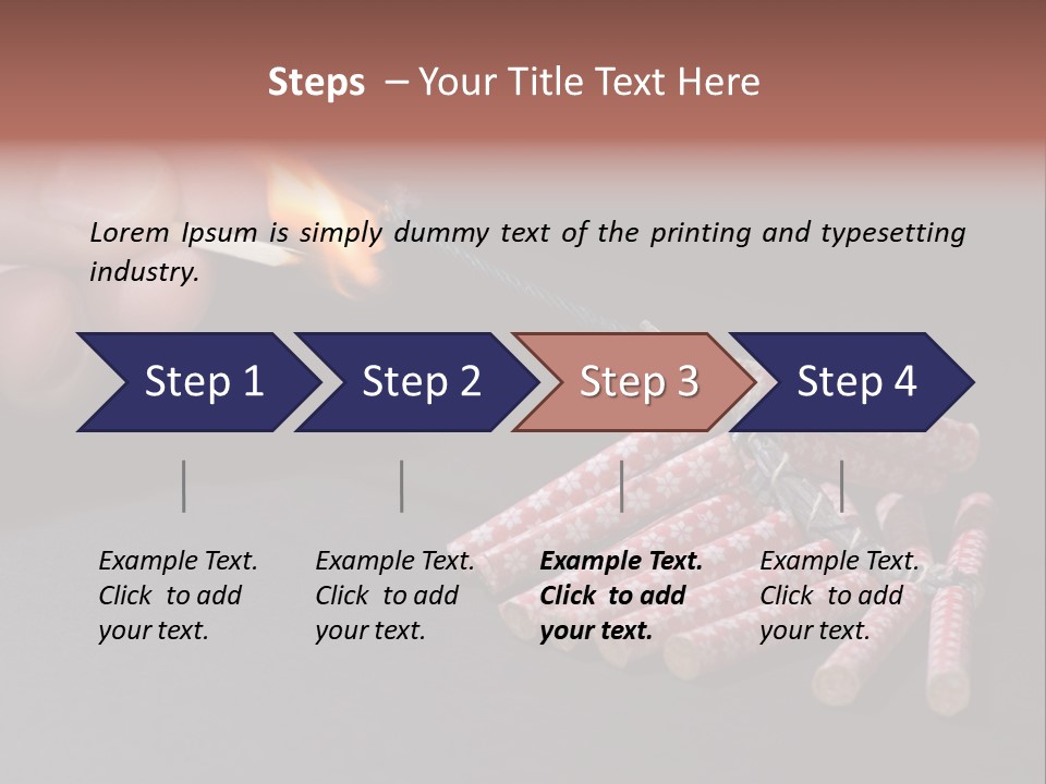 Fireworks Lit With Flame Of Match 02 PowerPoint Template
