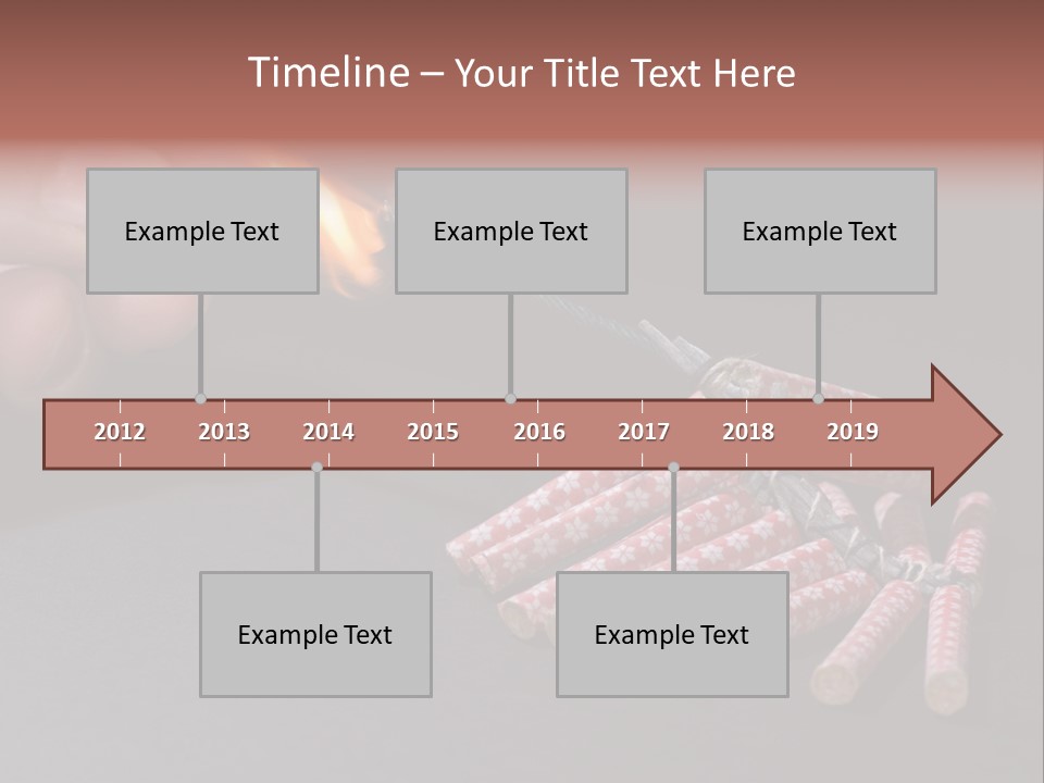 Fireworks Lit With Flame Of Match 02 PowerPoint Template