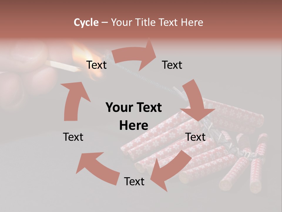 Fireworks Lit With Flame Of Match 02 PowerPoint Template