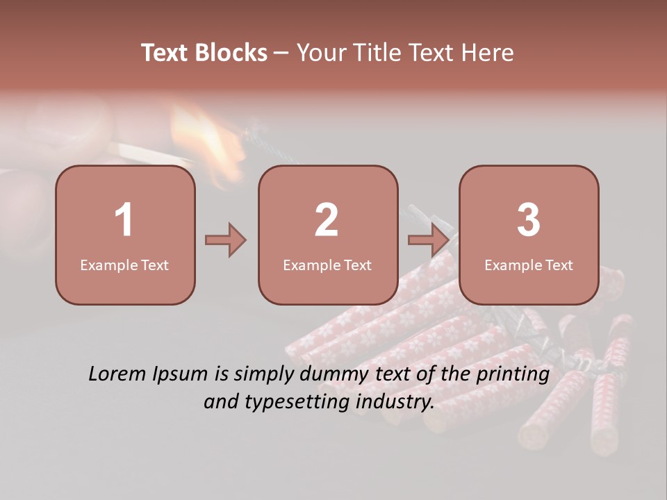 Fireworks Lit With Flame Of Match 02 PowerPoint Template
