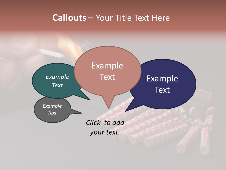 Fireworks Lit With Flame Of Match 02 PowerPoint Template