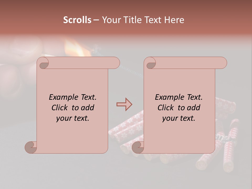 Fireworks Lit With Flame Of Match 02 PowerPoint Template