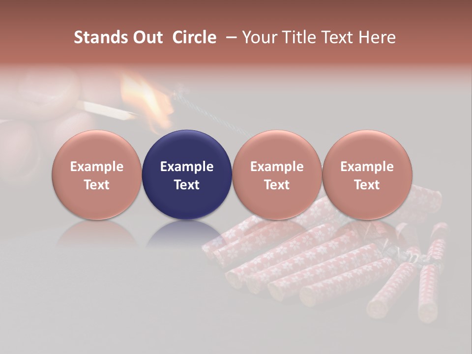 Fireworks Lit With Flame Of Match 02 PowerPoint Template