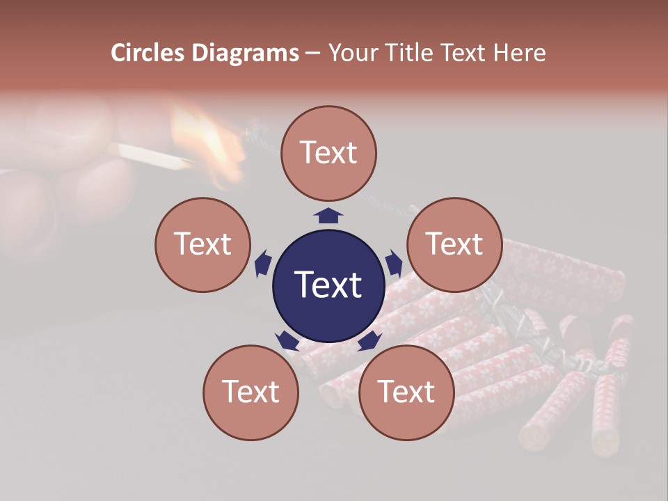 Fireworks Lit With Flame Of Match 02 PowerPoint Template