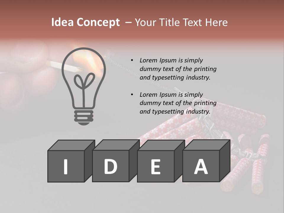 Fireworks Lit With Flame Of Match 02 PowerPoint Template