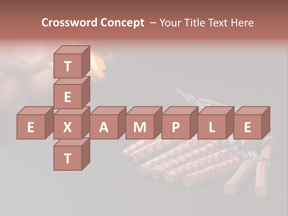 Fireworks Lit With Flame Of Match 02 PowerPoint Template