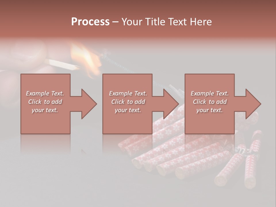 Fireworks Lit With Flame Of Match 02 PowerPoint Template