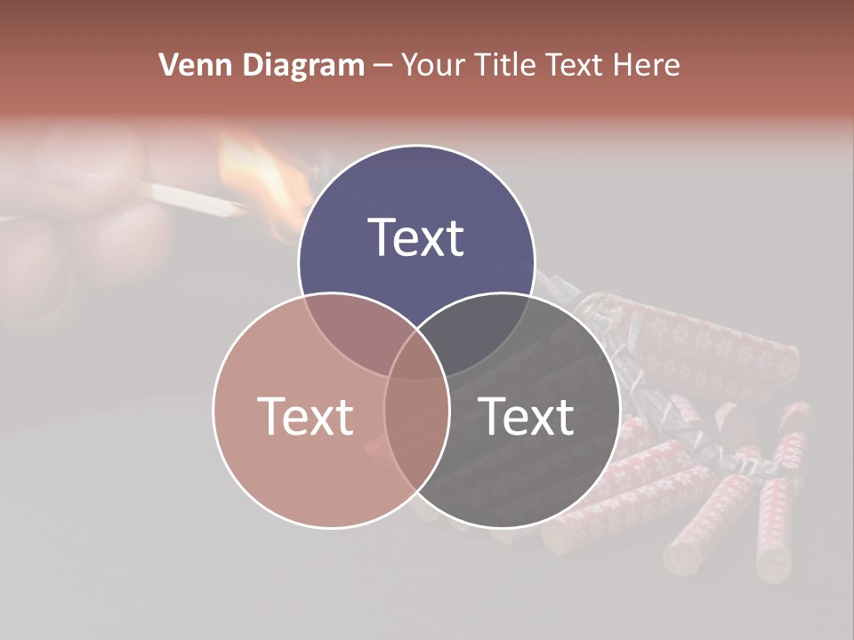 Fireworks Lit With Flame Of Match 02 PowerPoint Template