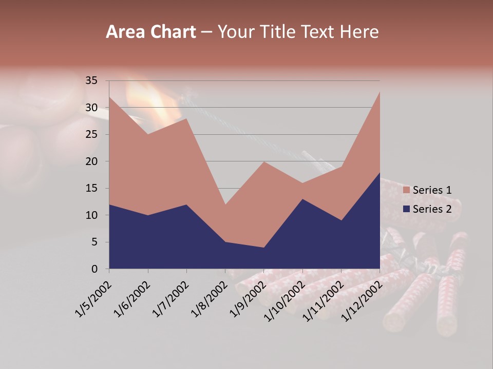 Fireworks Lit With Flame Of Match 02 PowerPoint Template