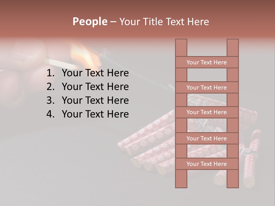 Fireworks Lit With Flame Of Match 02 PowerPoint Template