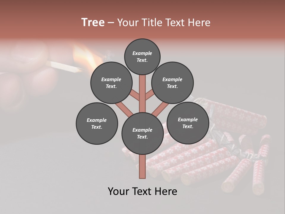 Fireworks Lit With Flame Of Match 02 PowerPoint Template