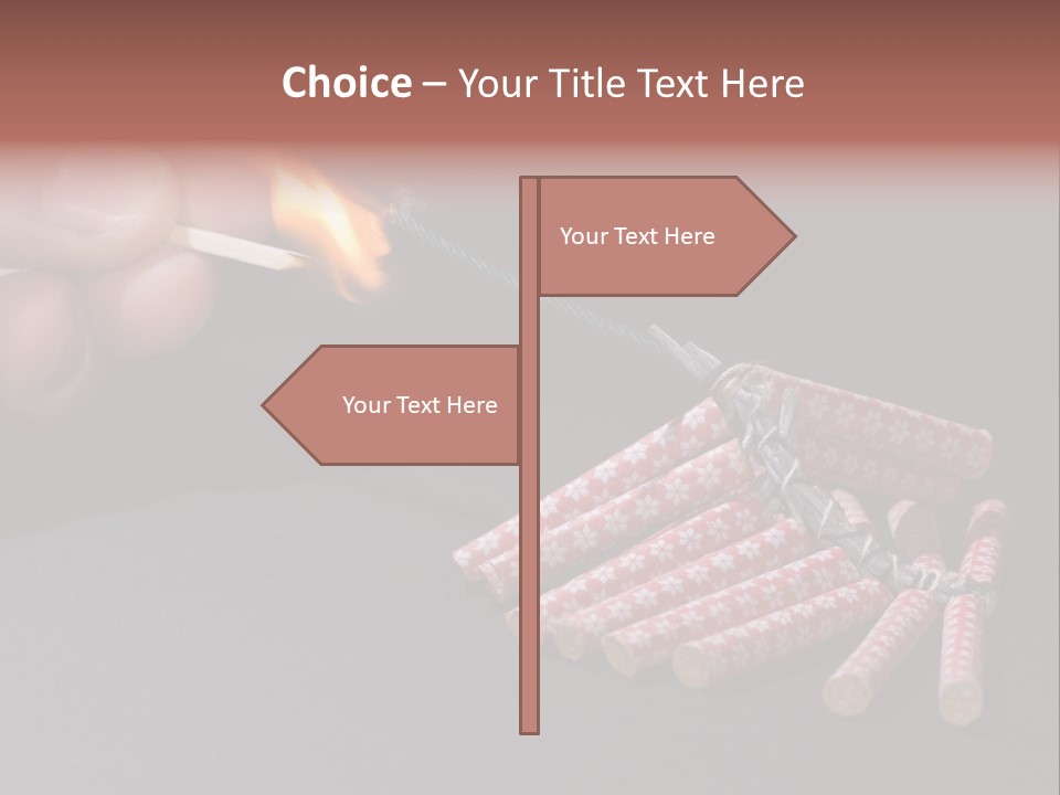 Fireworks Lit With Flame Of Match 02 PowerPoint Template