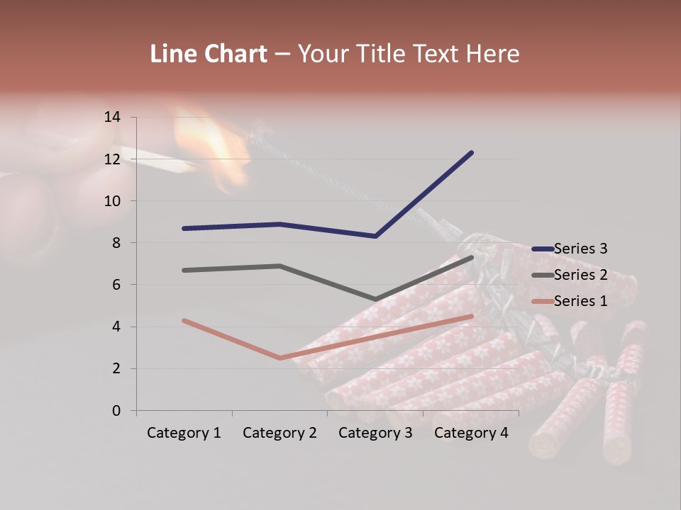 Fireworks Lit With Flame Of Match 02 PowerPoint Template