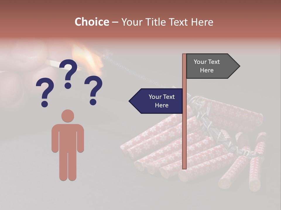 Fireworks Lit With Flame Of Match 02 PowerPoint Template