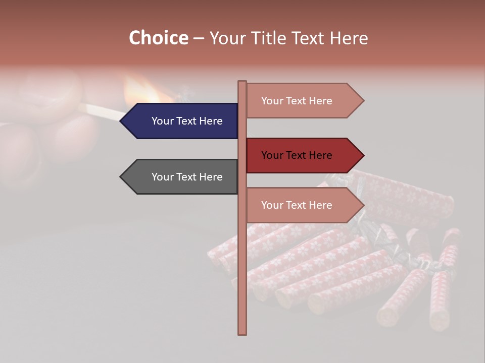 Fireworks Lit With Flame Of Match 02 PowerPoint Template