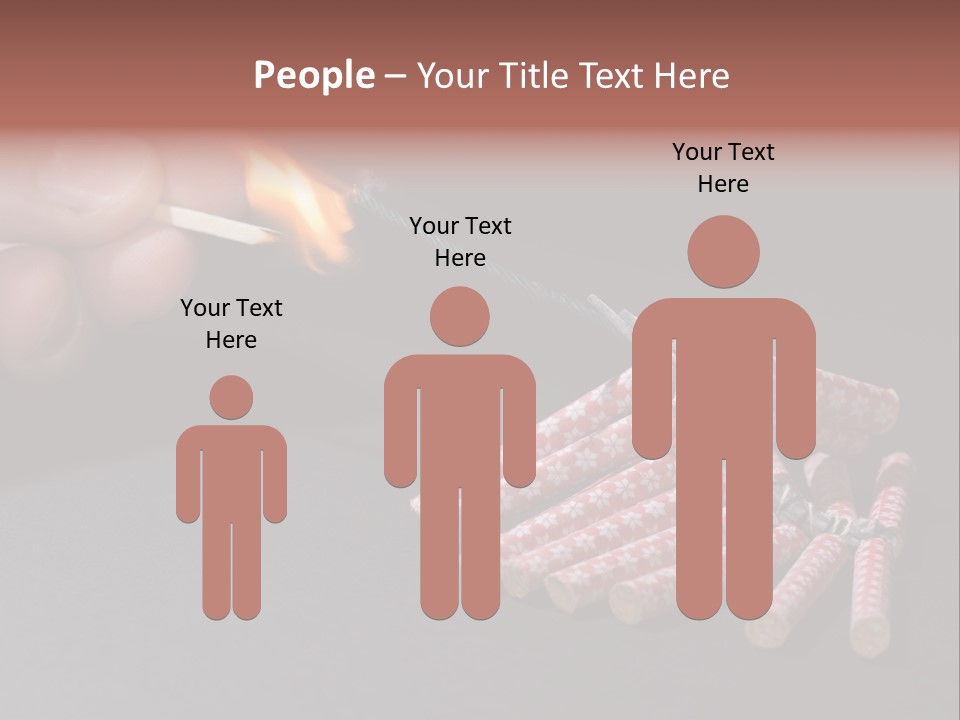 Fireworks Lit With Flame Of Match 02 PowerPoint Template