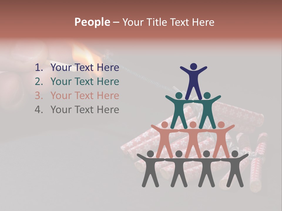 Fireworks Lit With Flame Of Match 02 PowerPoint Template