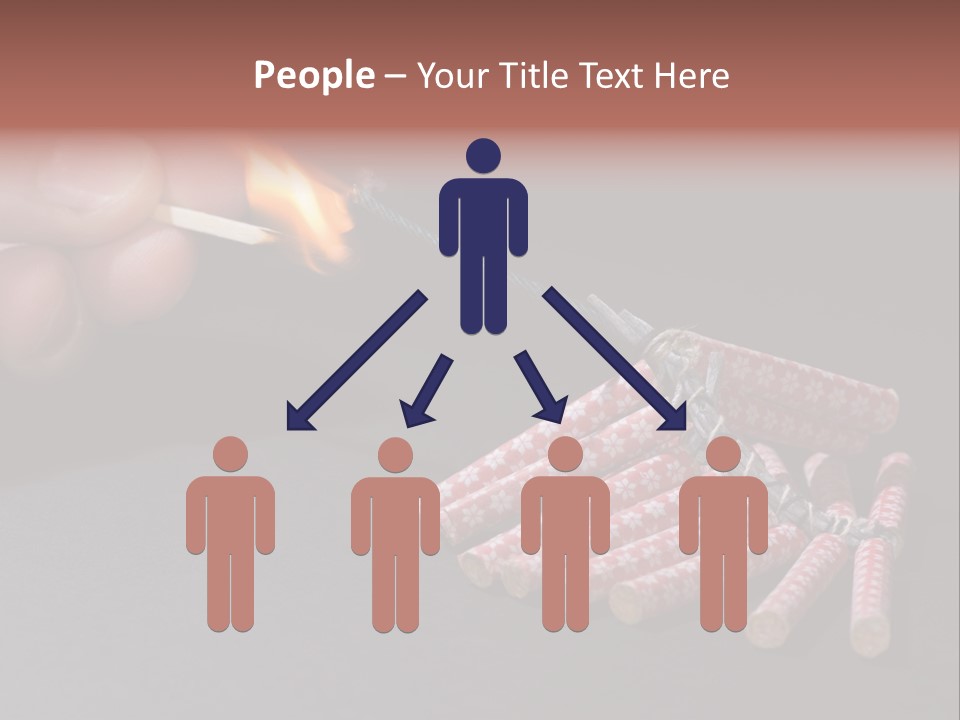 Fireworks Lit With Flame Of Match 02 PowerPoint Template