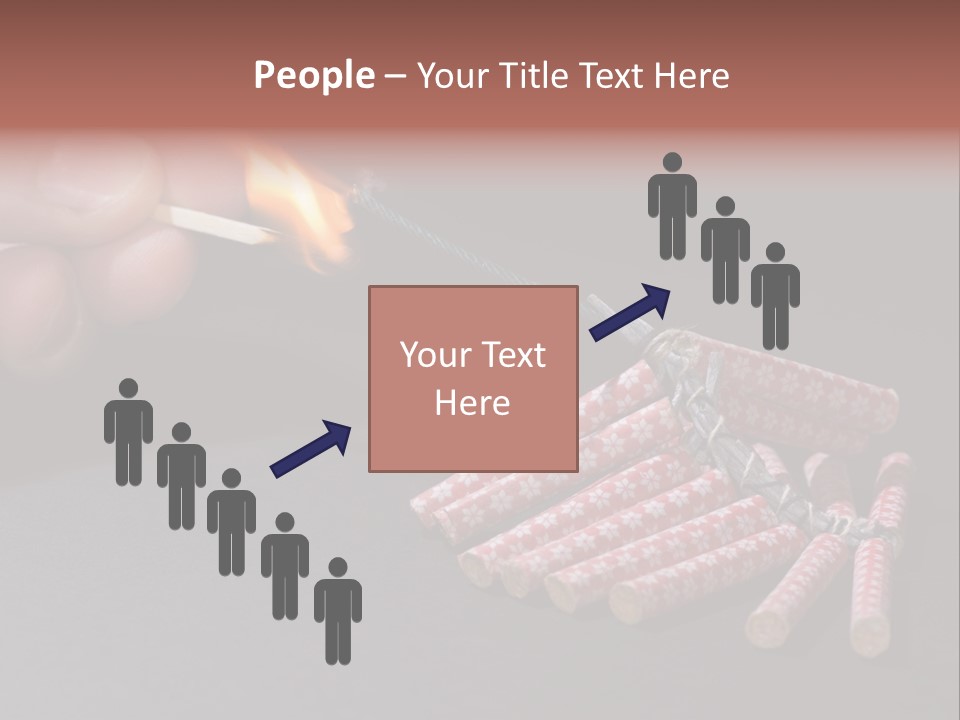 Fireworks Lit With Flame Of Match 02 PowerPoint Template