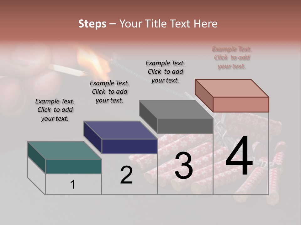 Fireworks Lit With Flame Of Match 02 PowerPoint Template