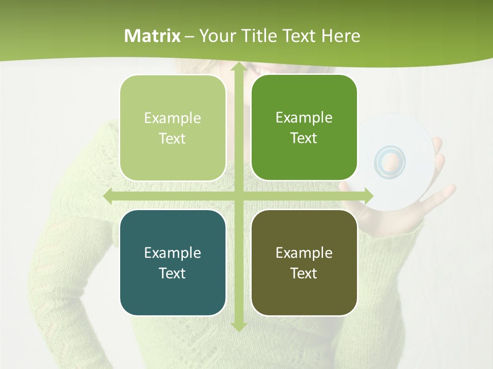 Woman Holding A Blank Cd PowerPoint Template