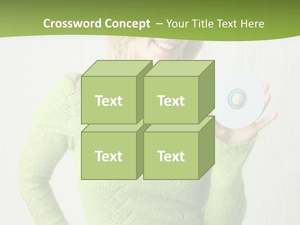 Woman Holding A Blank Cd PowerPoint Template