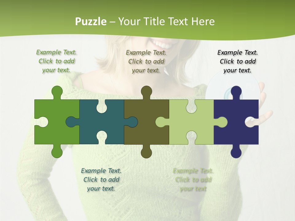 Woman Holding A Blank Cd PowerPoint Template