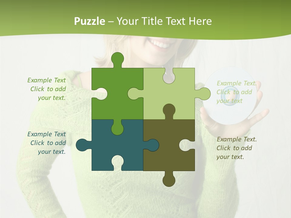 Woman Holding A Blank Cd PowerPoint Template