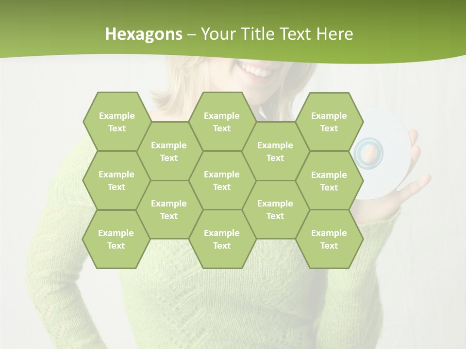 Woman Holding A Blank Cd PowerPoint Template