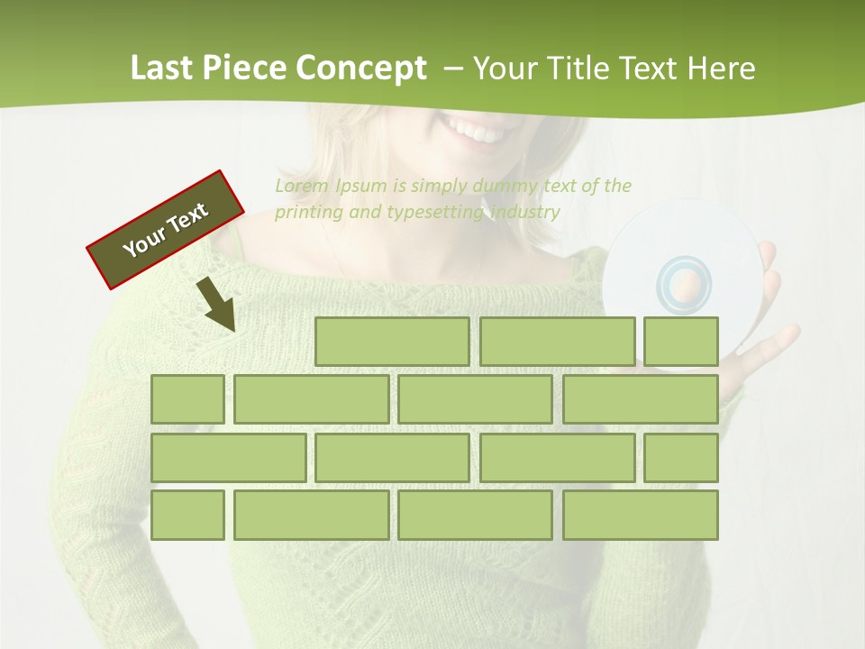 Woman Holding A Blank Cd PowerPoint Template