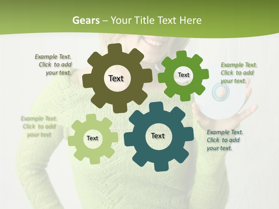 Woman Holding A Blank Cd PowerPoint Template