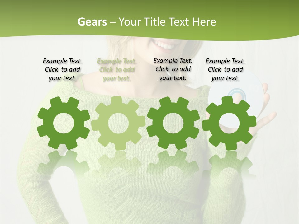 Woman Holding A Blank Cd PowerPoint Template