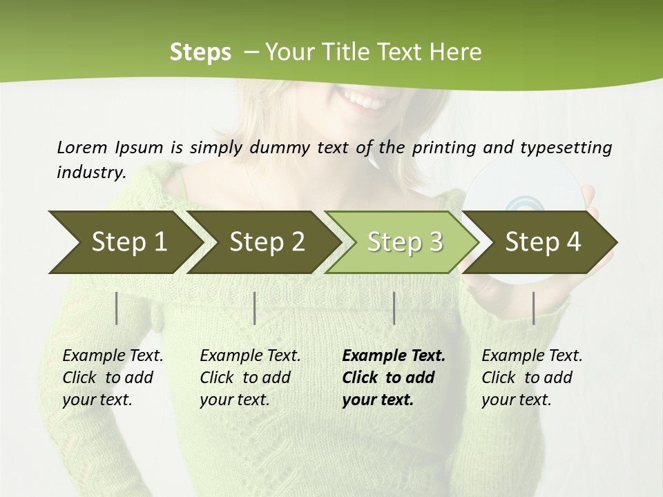 Woman Holding A Blank Cd PowerPoint Template