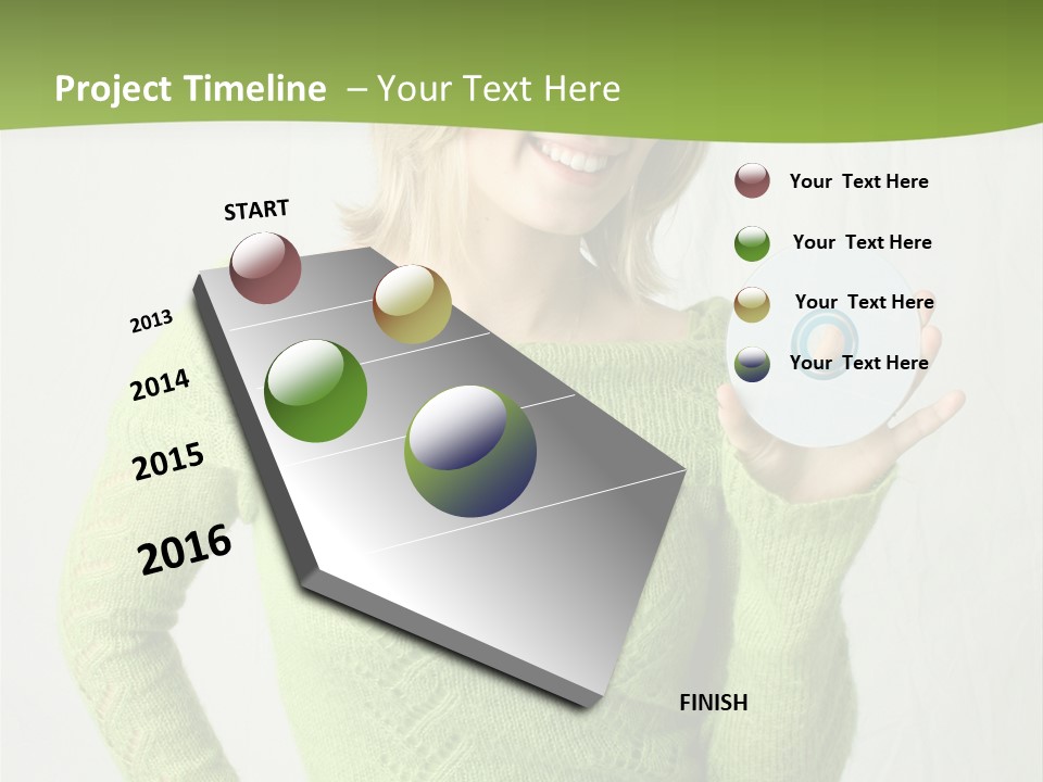 Woman Holding A Blank Cd PowerPoint Template